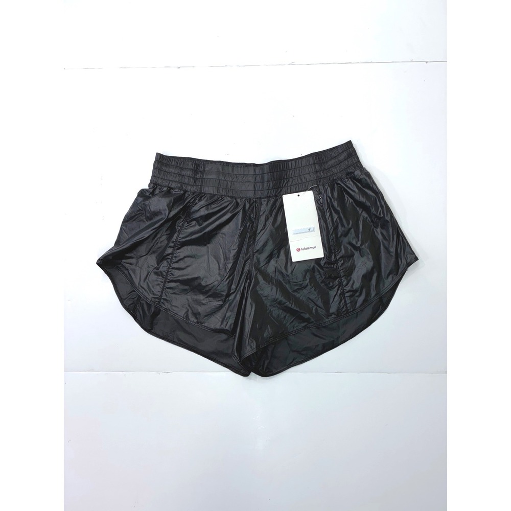 Sold.  Lululemon Hotty Hot HR Short 4" Matte Sheen BlackSize 14 NWT